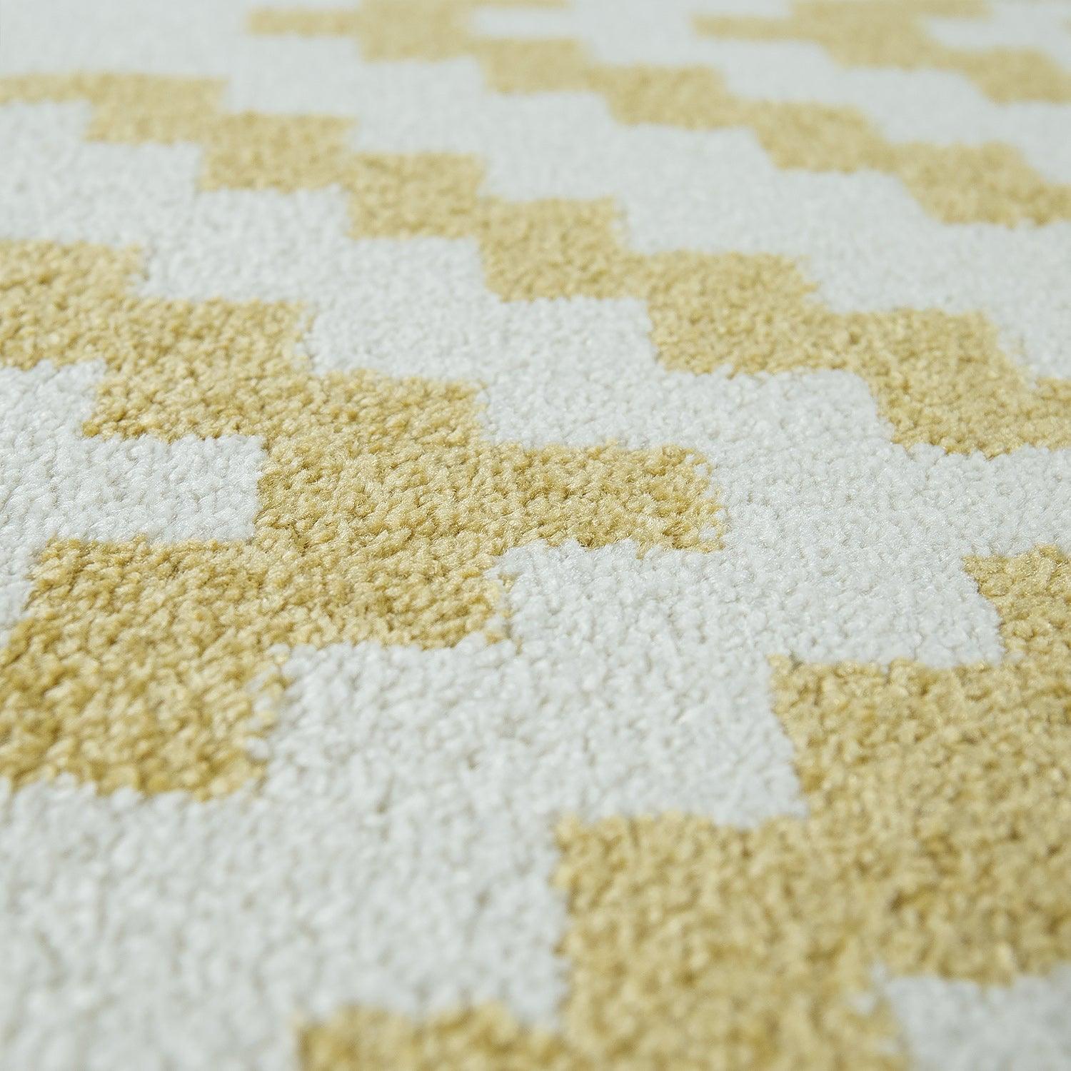 Area Rug Stella Moroccan Diamond Pattern - Pastel Yellow-White-1