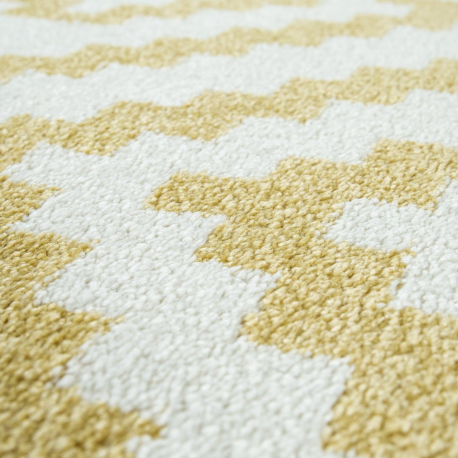 Area Rug Stella Moroccan Diamond Pattern - Pastel Yellow-White-2