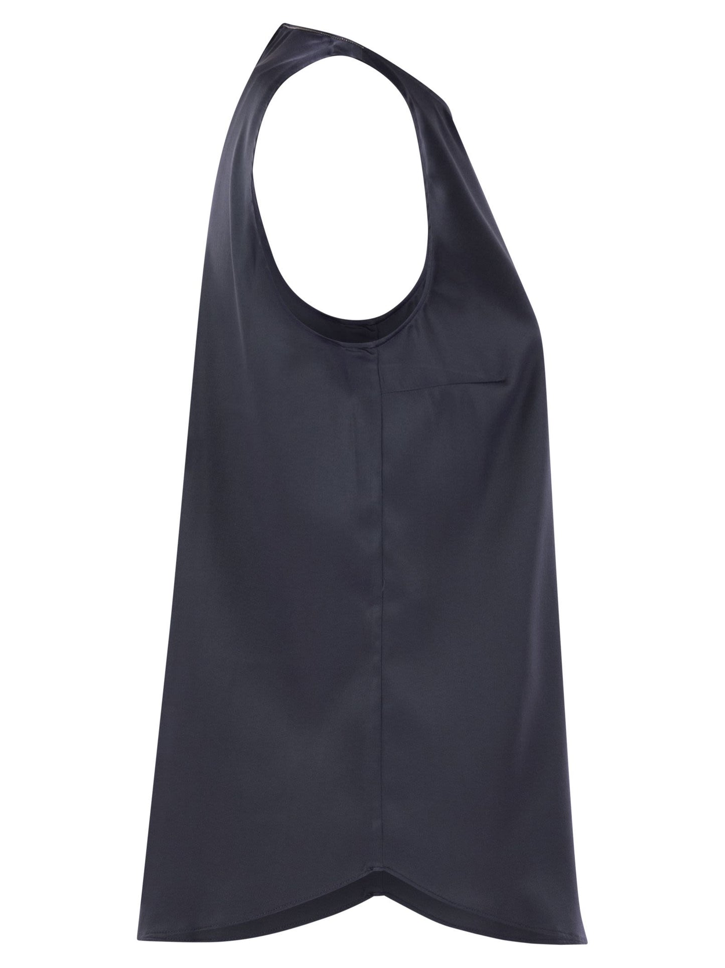 Brunello Cucinelli Women Stretch Silk Satin Top With Jewellery