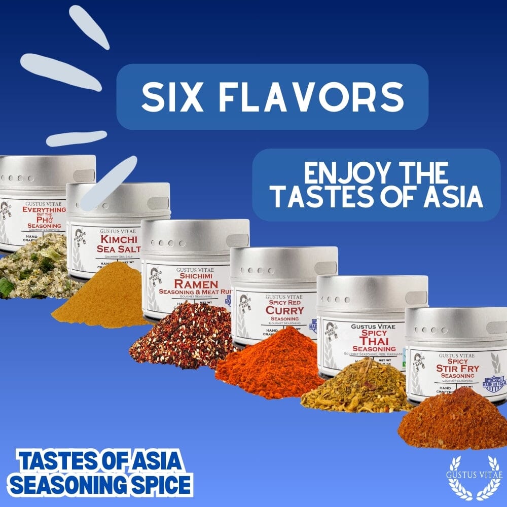 Asian Seasonings Gift Set - Tastes of Asia - Artisanal Spice Blends Six Pack-4