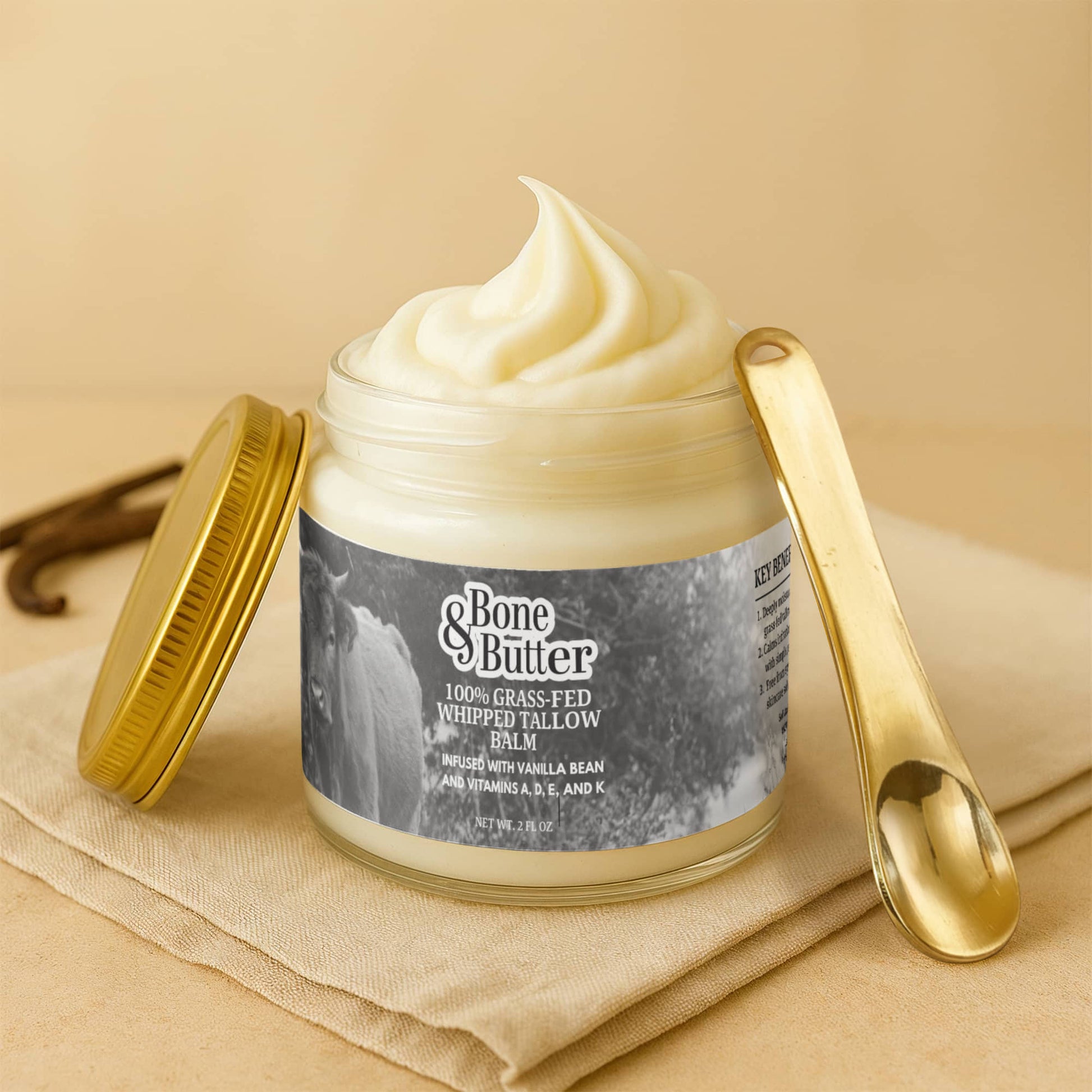Bone & Butter Whipped Grass-Fed Tallow Balm with Vanilla Bean-1