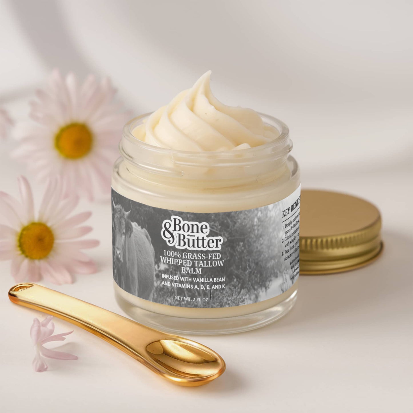 Bone & Butter Whipped Grass-Fed Tallow Balm with Vanilla Bean-2