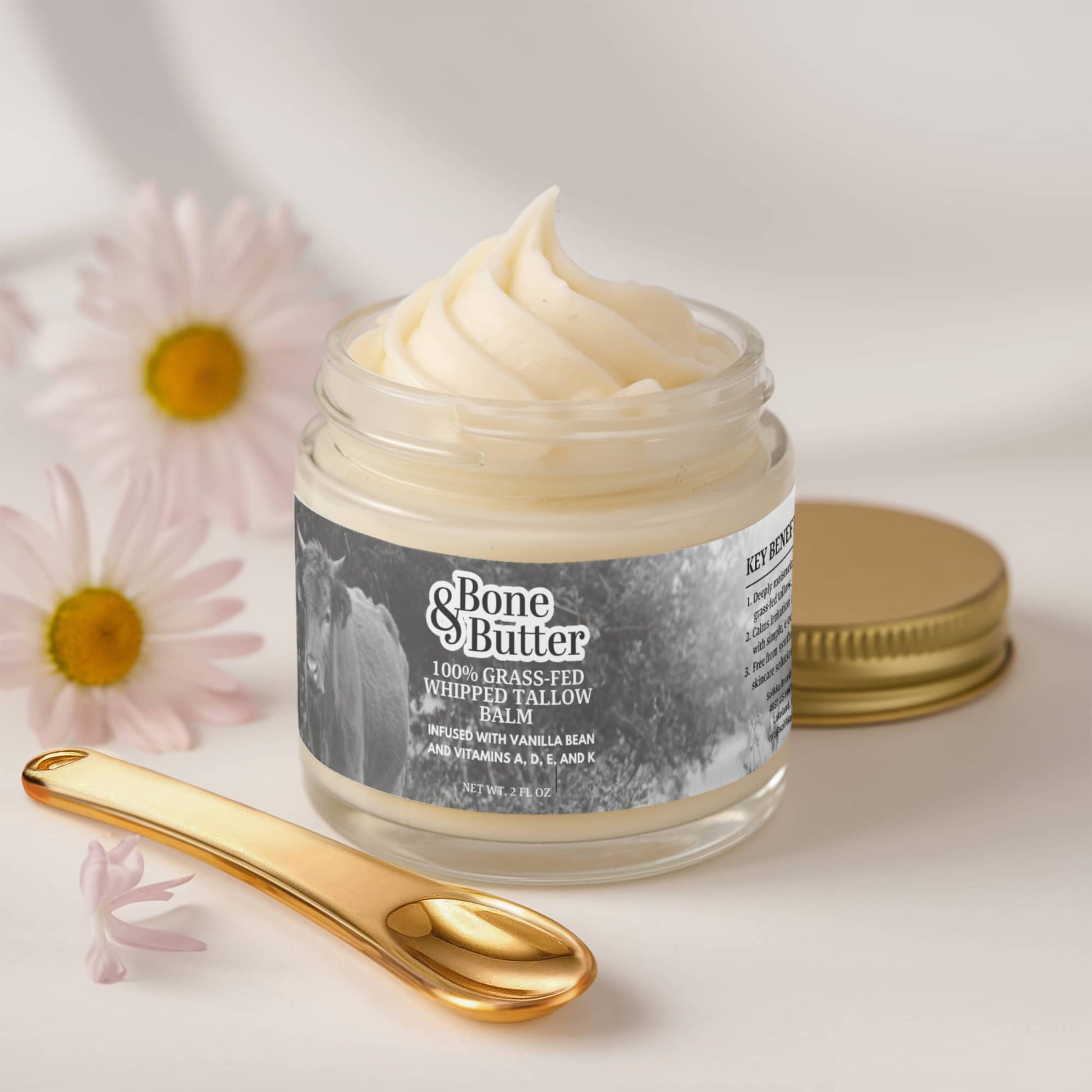 Bone & Butter Whipped Grass-Fed Tallow Balm with Vanilla Bean-2