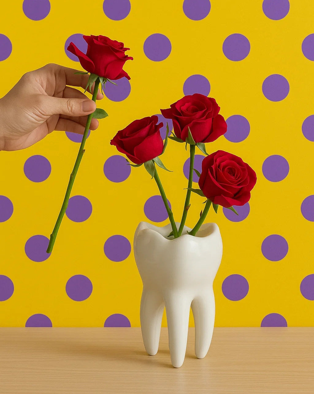 Whimsical Tooth-Shaped Vase-0