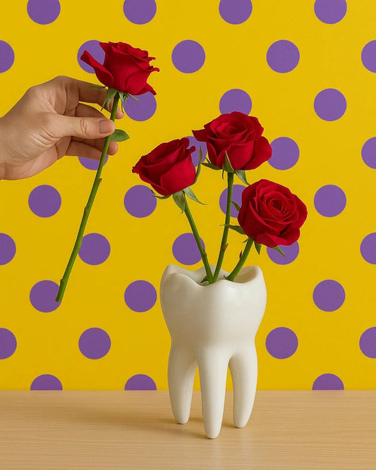 Whimsical Tooth-Shaped Vase-0