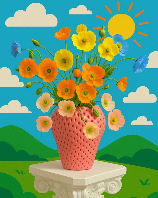 Strawberry Ceramic Flower Vase-0