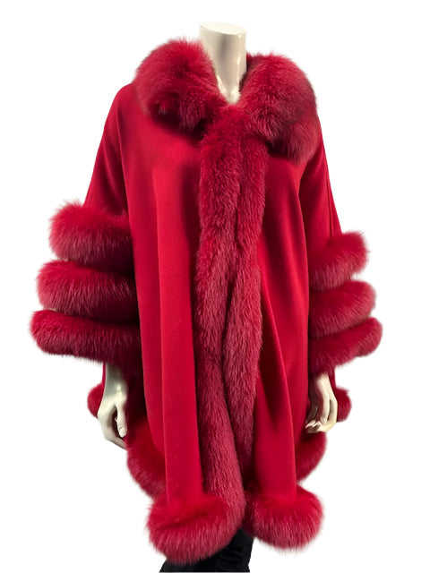 Cashmere & Arctic Fox Tuxedo Cape