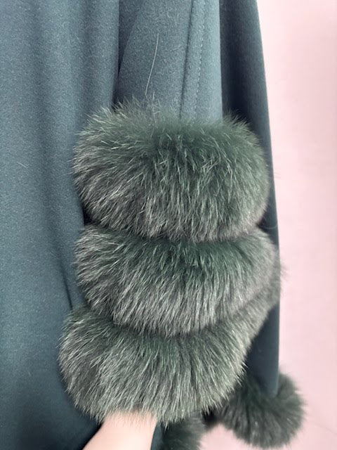 Cashmere & Arctic Fox Tuxedo Cape