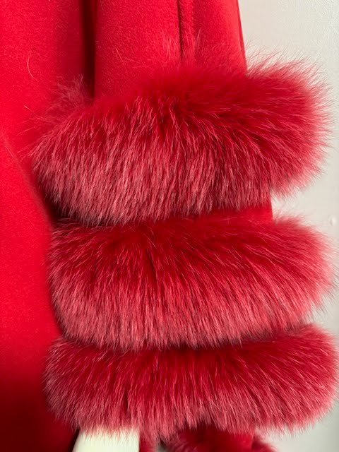 Cashmere & Arctic Fox Tuxedo Cape