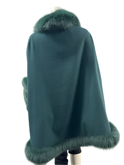 Cashmere & Arctic Fox Tuxedo Cape