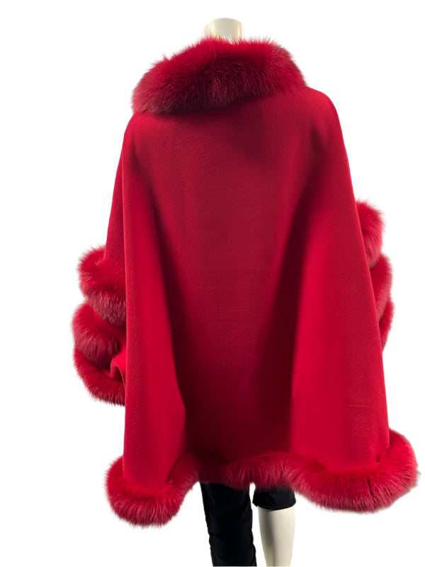 Cashmere & Arctic Fox Tuxedo Cape