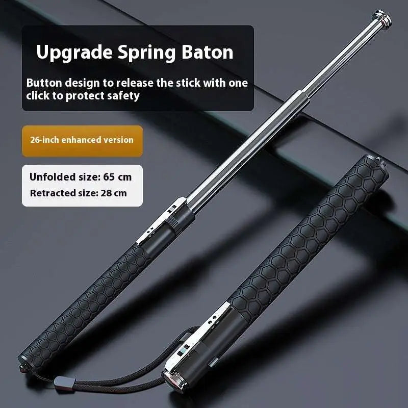 Automatic Spring Silver Self-Defense Baton