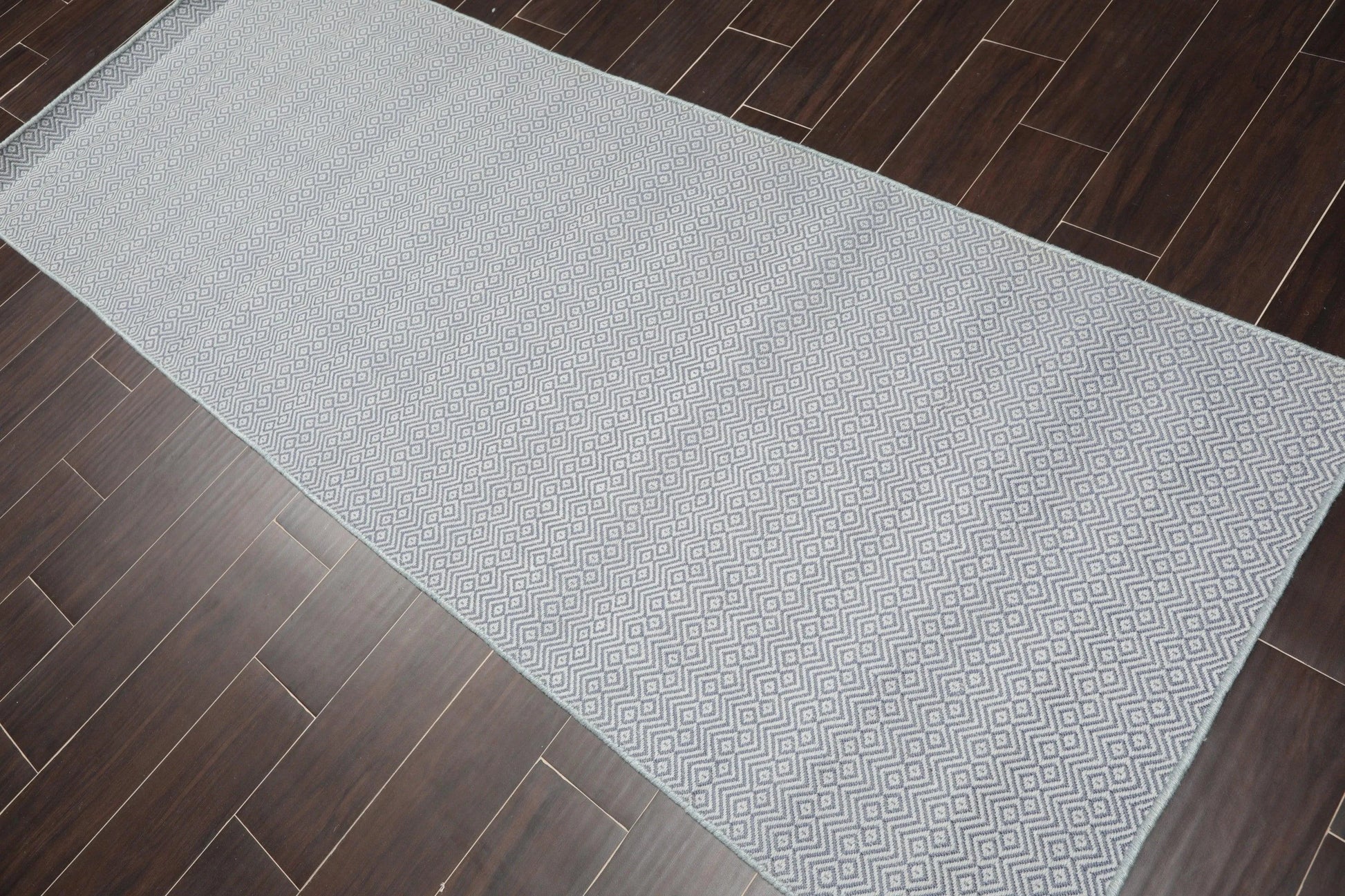 Multi Size Tone on Tone Blue Hand Tufted Wool Modern & Contemporary Oriental Area Rug-1