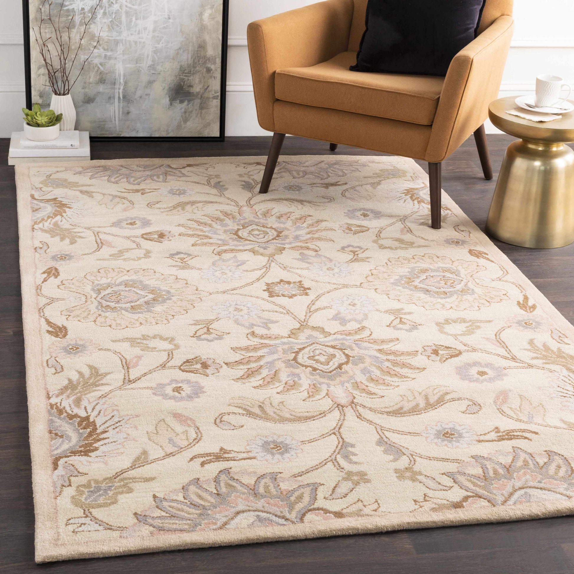 Conesus Hand Tufted Ivory 1109 Wool Rug-1