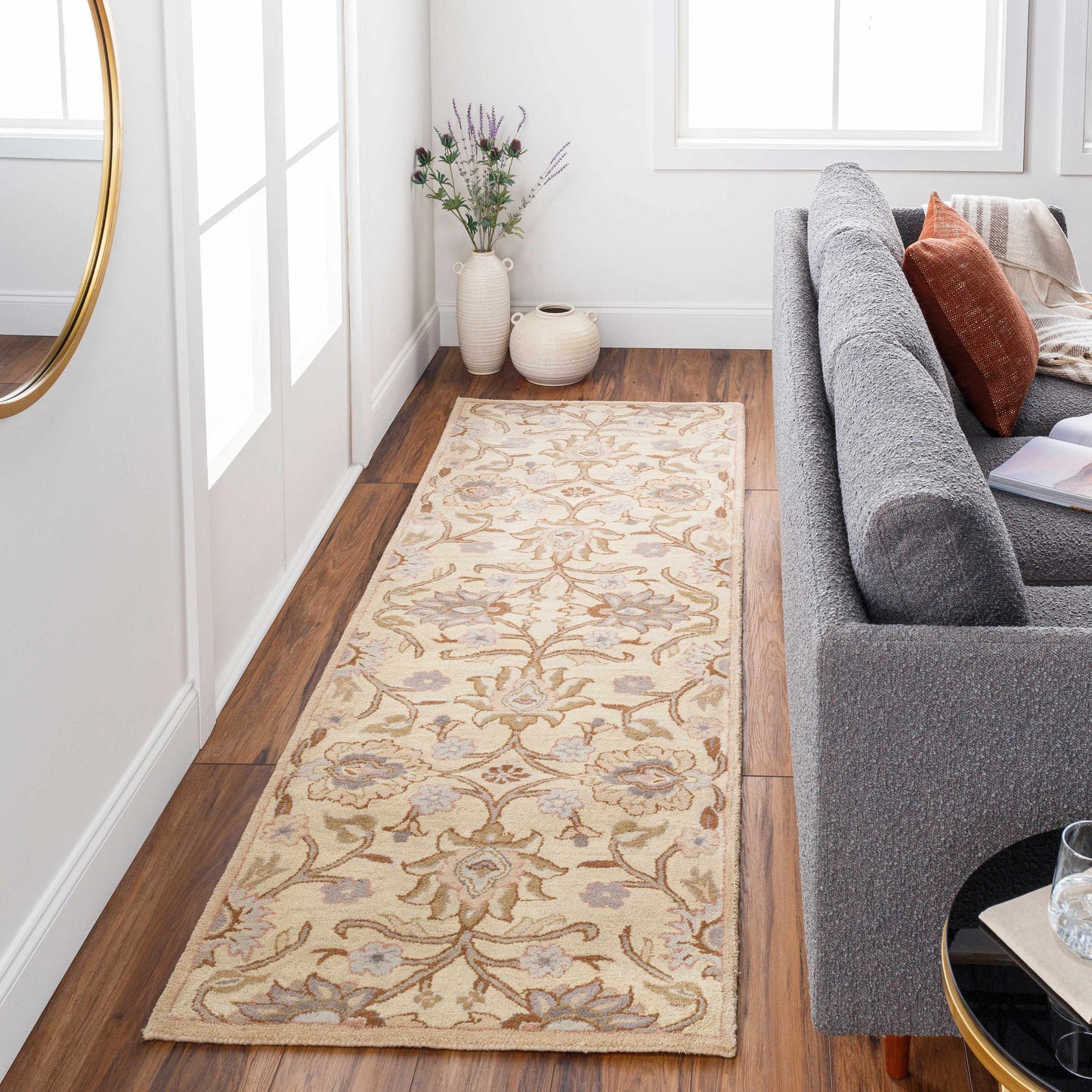 Conesus Hand Tufted Ivory 1109 Wool Rug-2