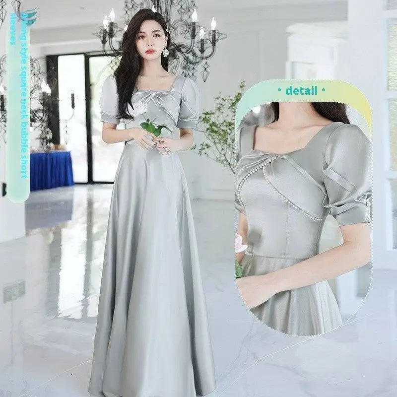Avocado Green Sisters Group Satin V Neck Midi Dress