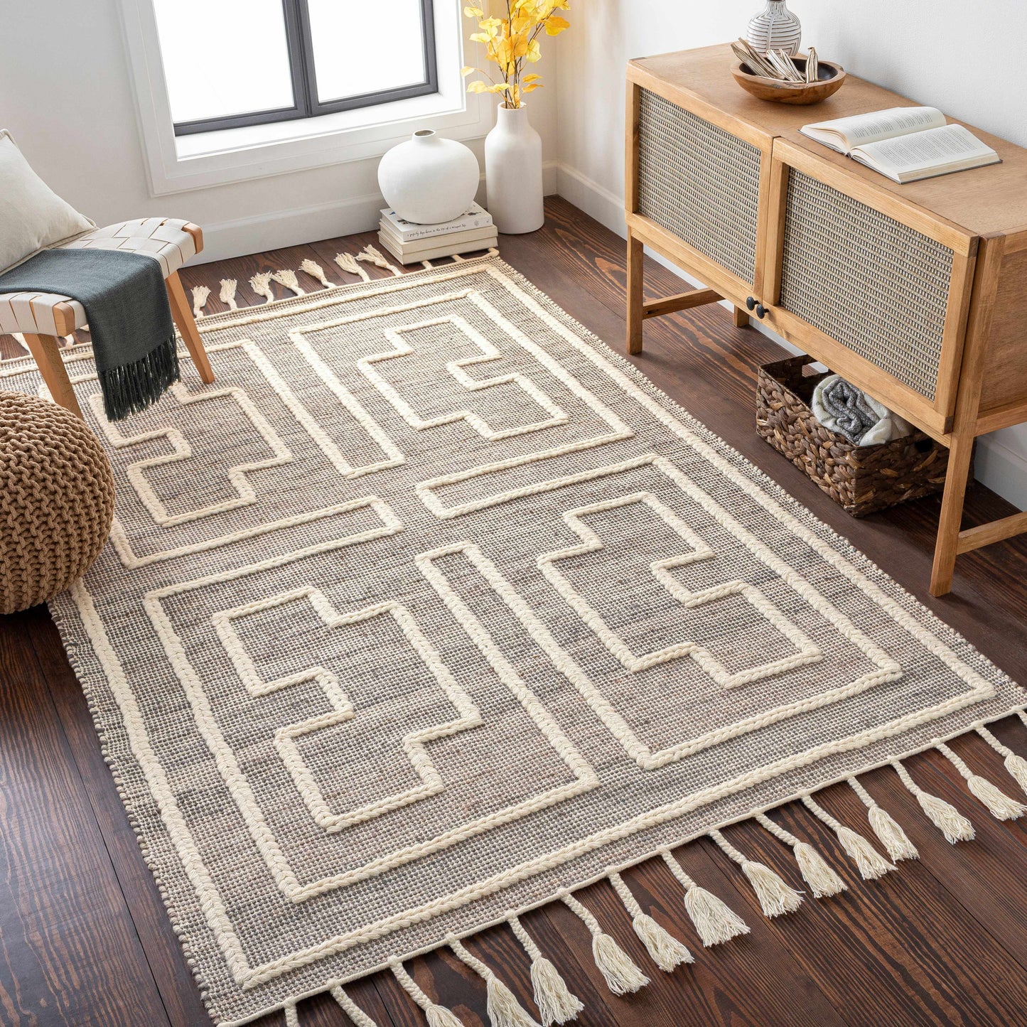 Azra Tasseled Jute&Wool Rug-1