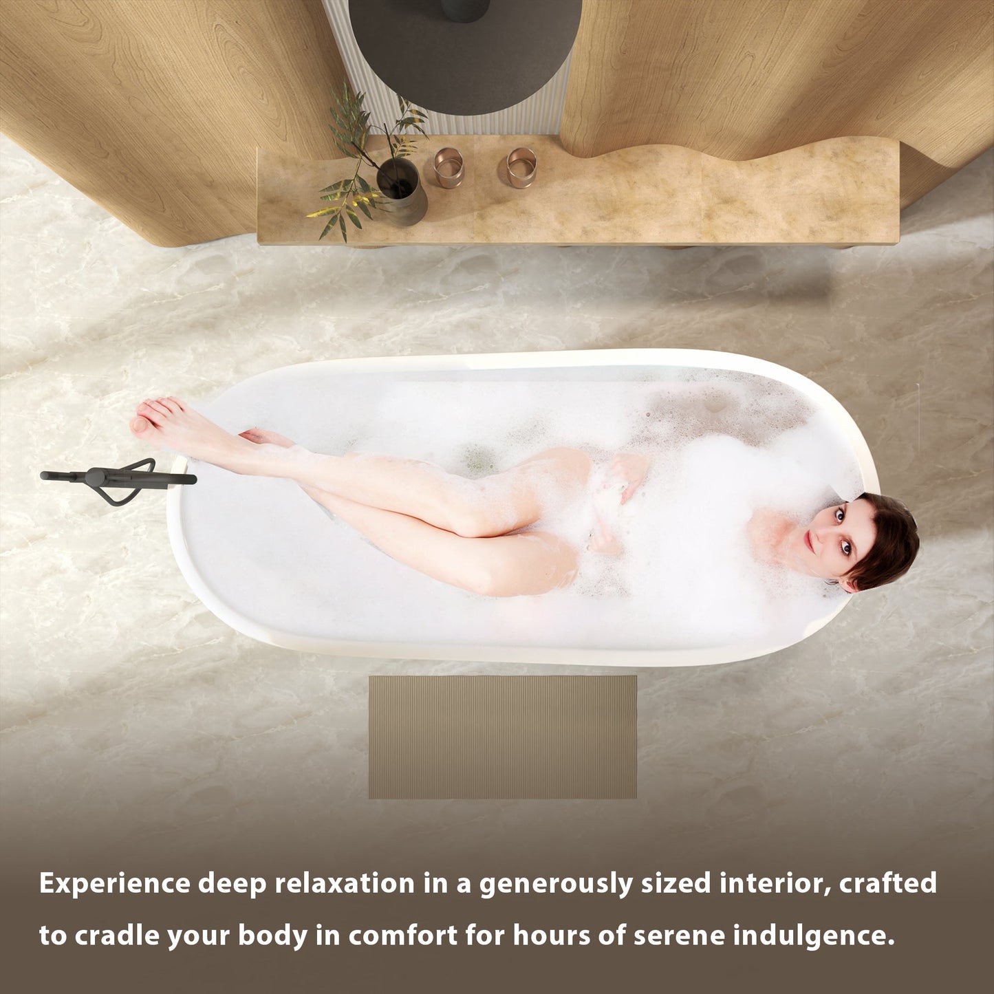 67" Freestanding Slipper Bathtub