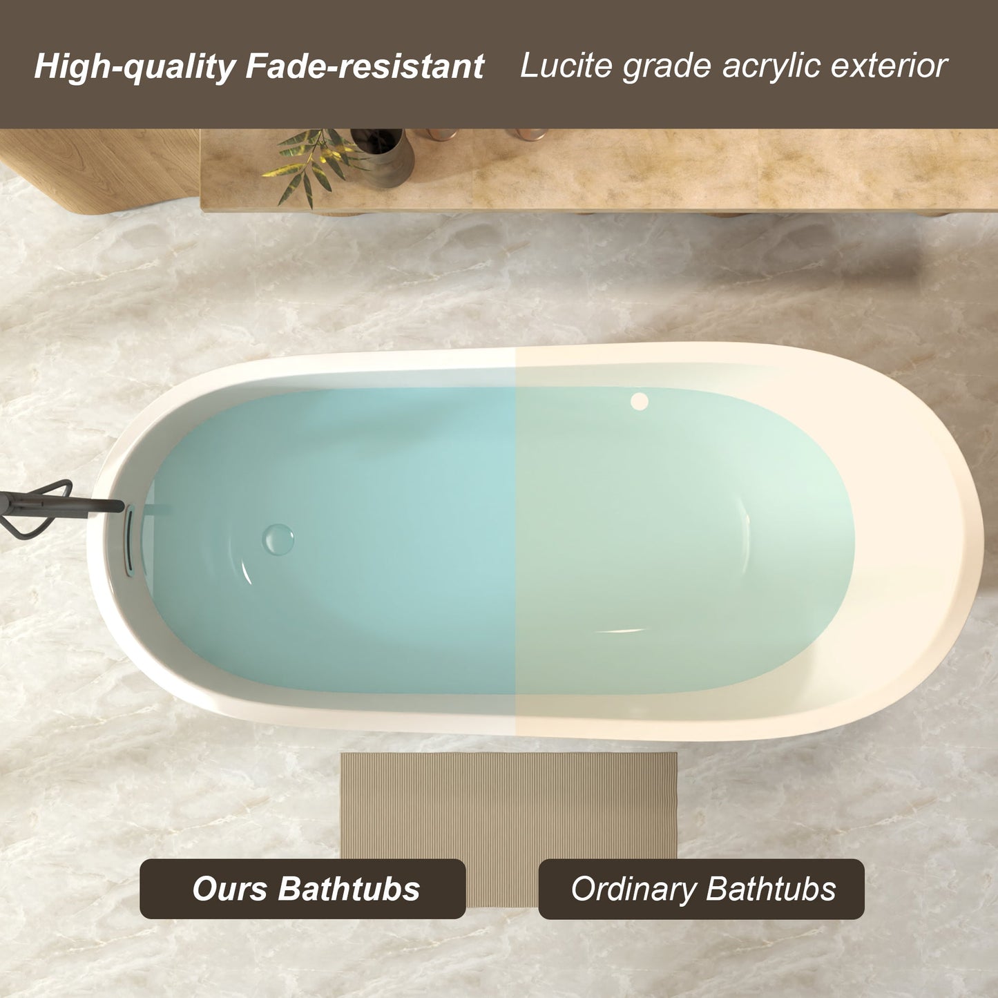 59" Special-Shaped Freestanding Slipper Bathtub in Gloss
