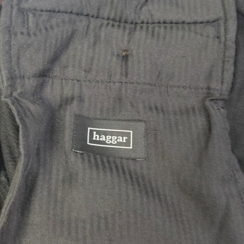 Haggar Mens 42X32 Black 100% Cotton Flat Front Mutli Pocket Corduroy Pants