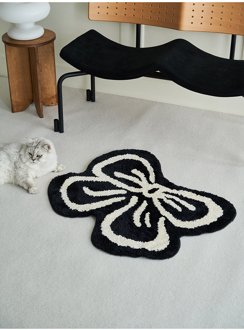 Black n White Bowknot Carpet-1