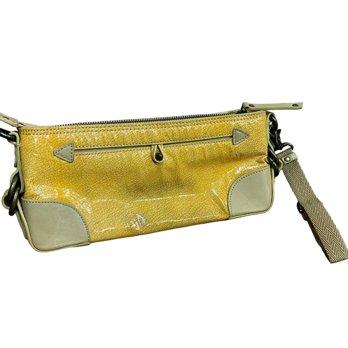 Donald J Pliner Small Yellow Wristlet Purse Peace Diva Pappa Boss Purse Handbag