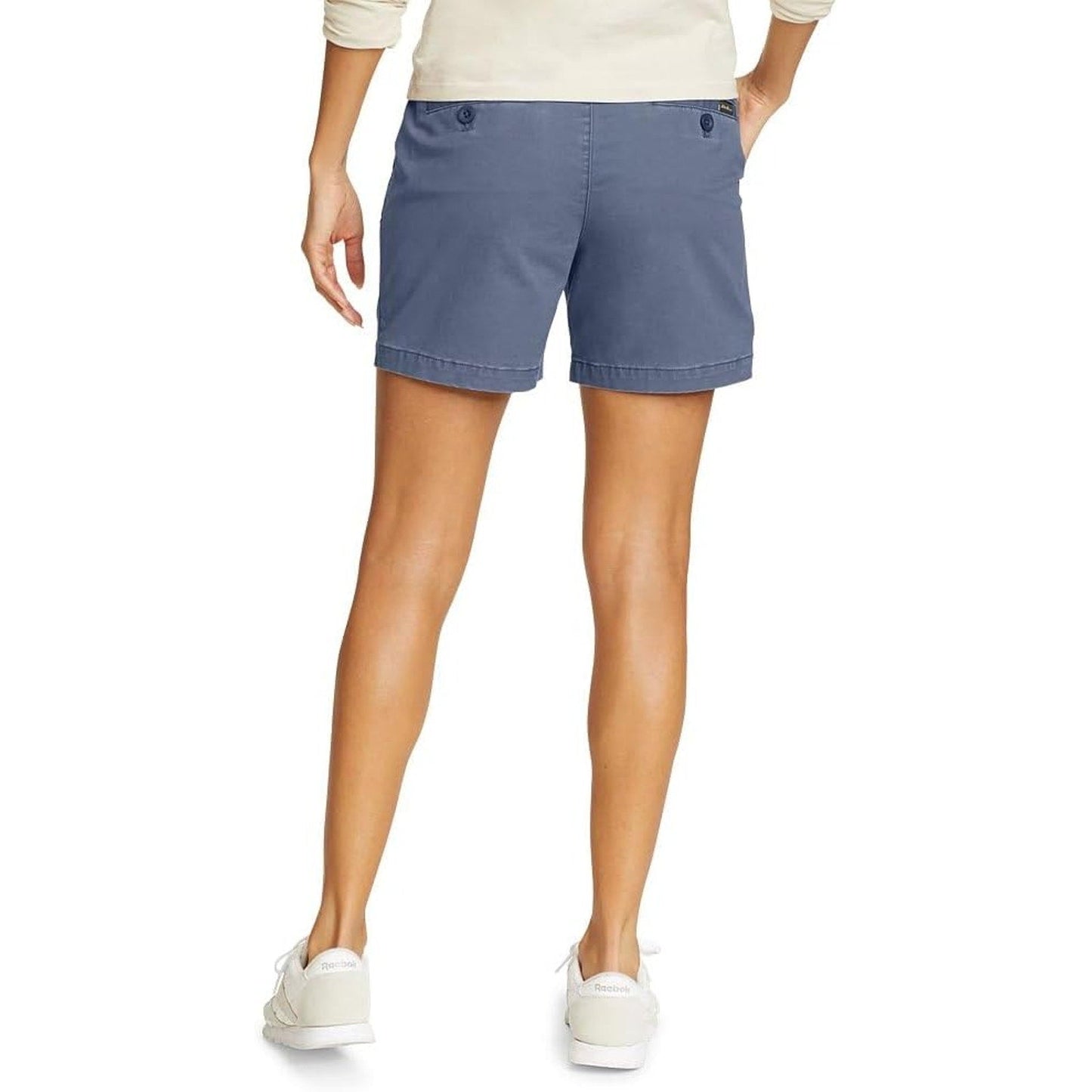 New Eddie Bauer Womens Size 14 Blue Willit Stretch Legend Wash Midrise Shorts