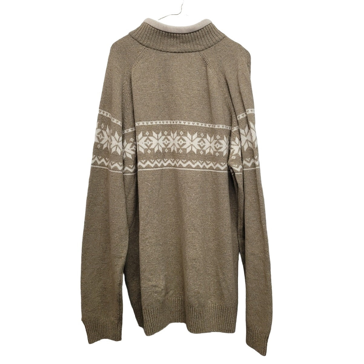 Columbia Mens XXL Long Sleeve Quarter Zip Snowflake Knit Pullover Sweater