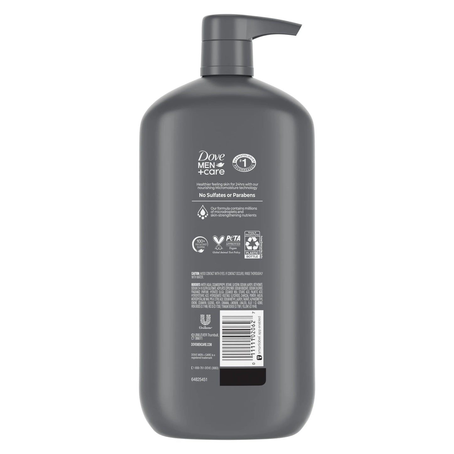 (4 Pack)  Elements Liquid Body Wash and Face Wash Charcoal + Clay Nourishing Cleanser, 30 Oz