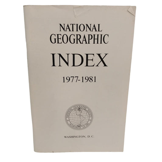 Vintage 1981 National Geographic Index Paperback Booklet 1977 - 1981 95 Pages