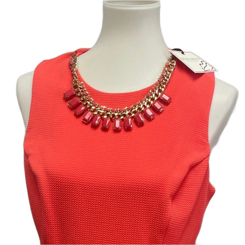 New Bisou Bisou Womens Size 12 Sleeveless Dress w Detachable Necklace & Pockets