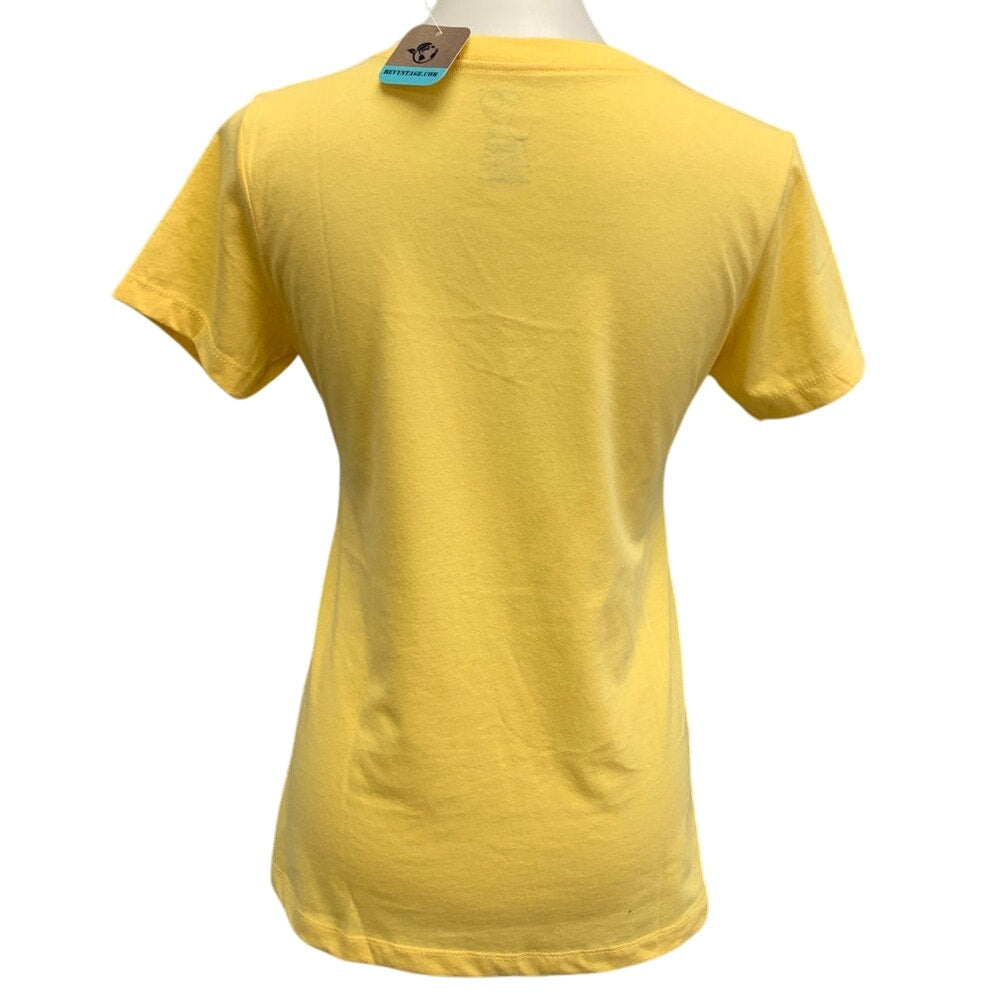 New Hand Printed Womens Medium Introvert V-Neck Short Sleeve Tee Shirt