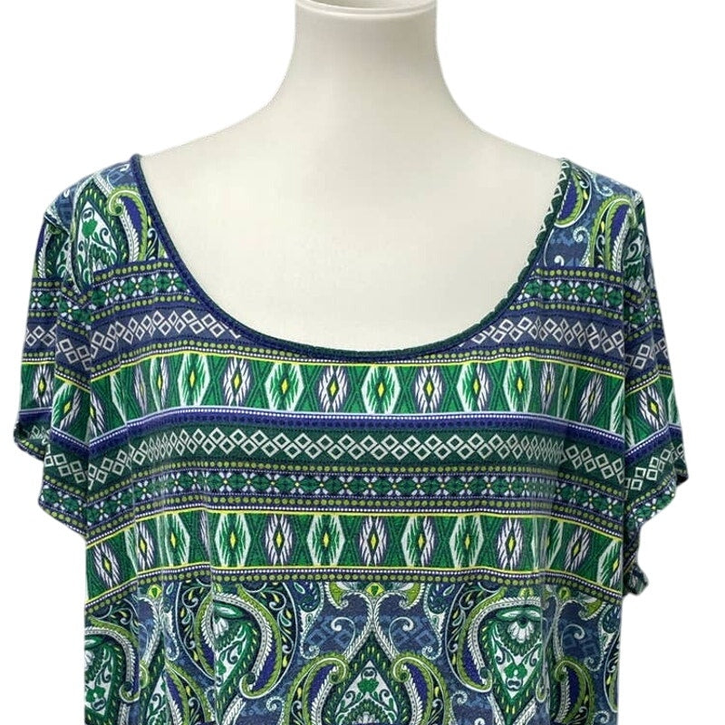 Liz Claiborne Woman 3X Plus Size Short Sleeve Cotton Blend Scoop Neck Tee Shirt
