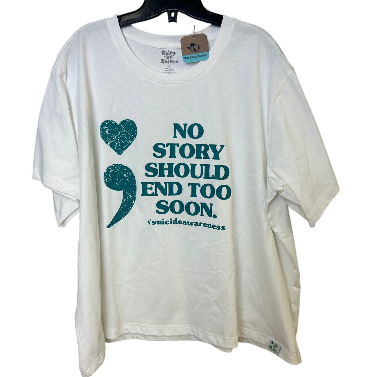 New Hand Printed Womens 2XL No Story Should End Too Soon Short Sleeve T Shirt