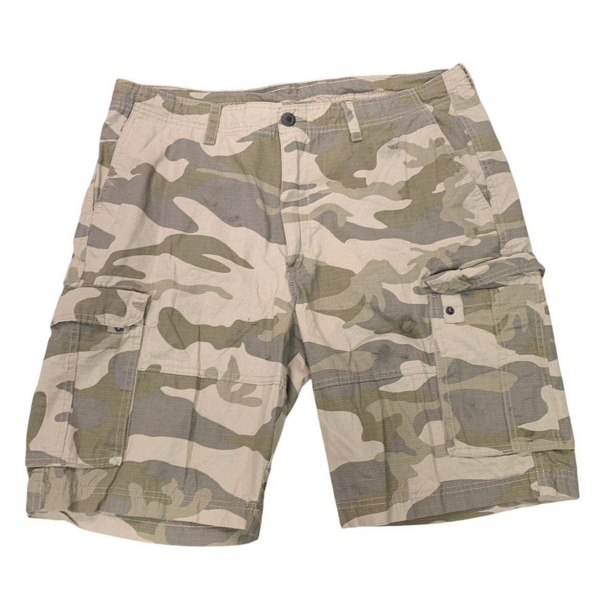CSG Mens Size 40 100% Cotton Green Camo Campflague Cargo Trekker Long Shorts