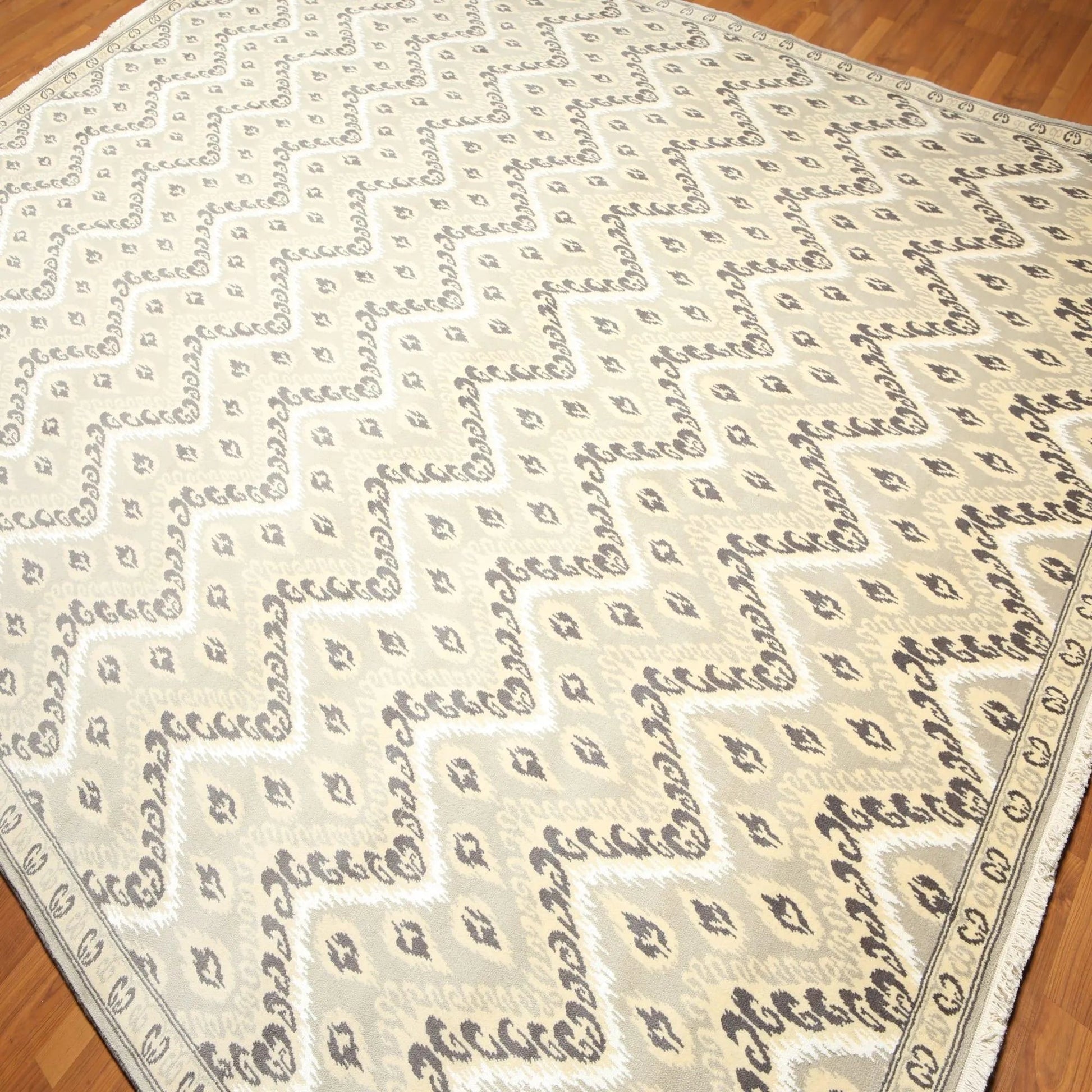 9' x 12' Hand knotted 100% Wool Oriental Area rug pile 9x12 Modern Beige-3