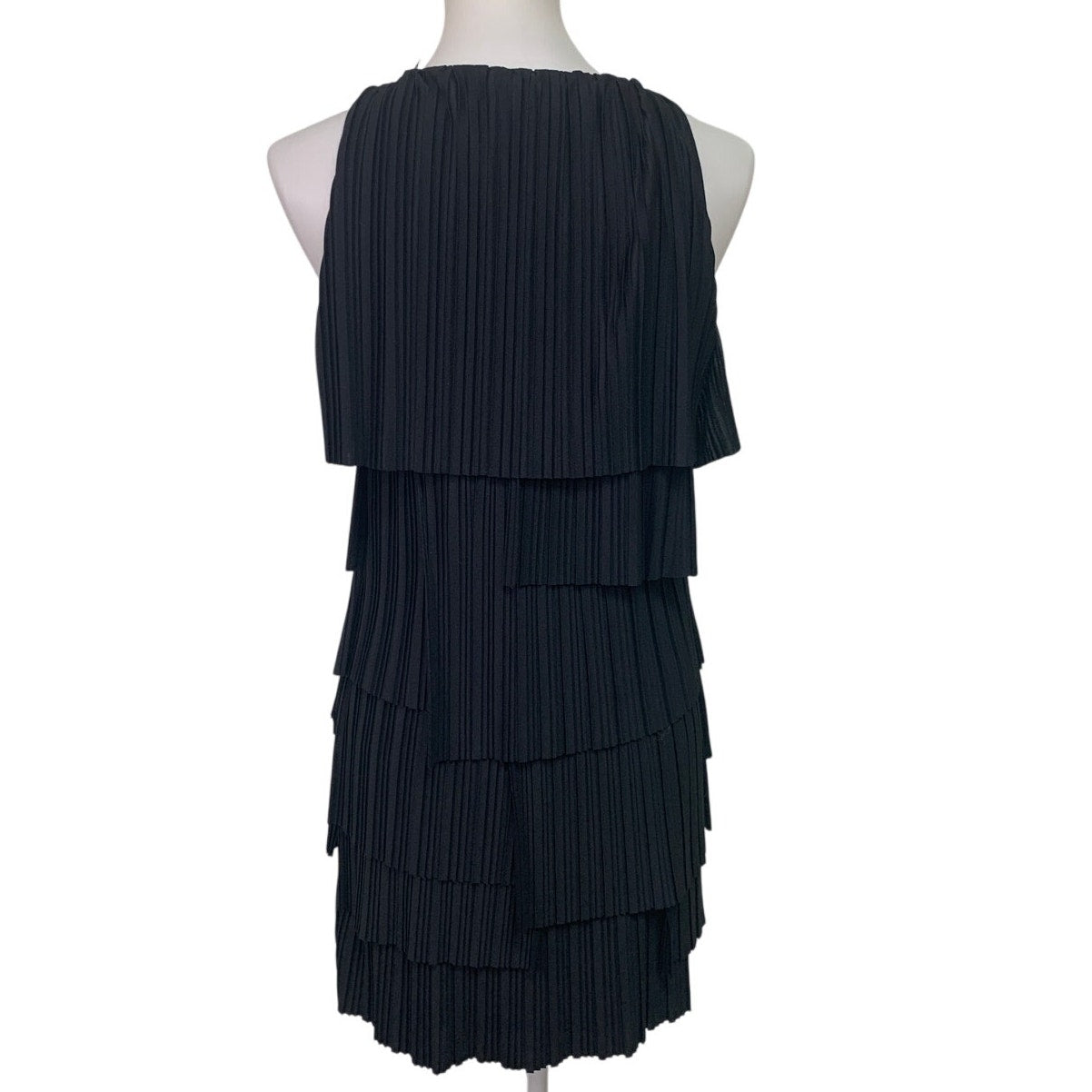 Banana Republic Womens Small Sleeveless Pleated Layer Tiered LBD Sheath Dress