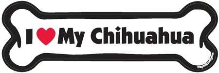 I Love My Chihuahua Bone Magnet
