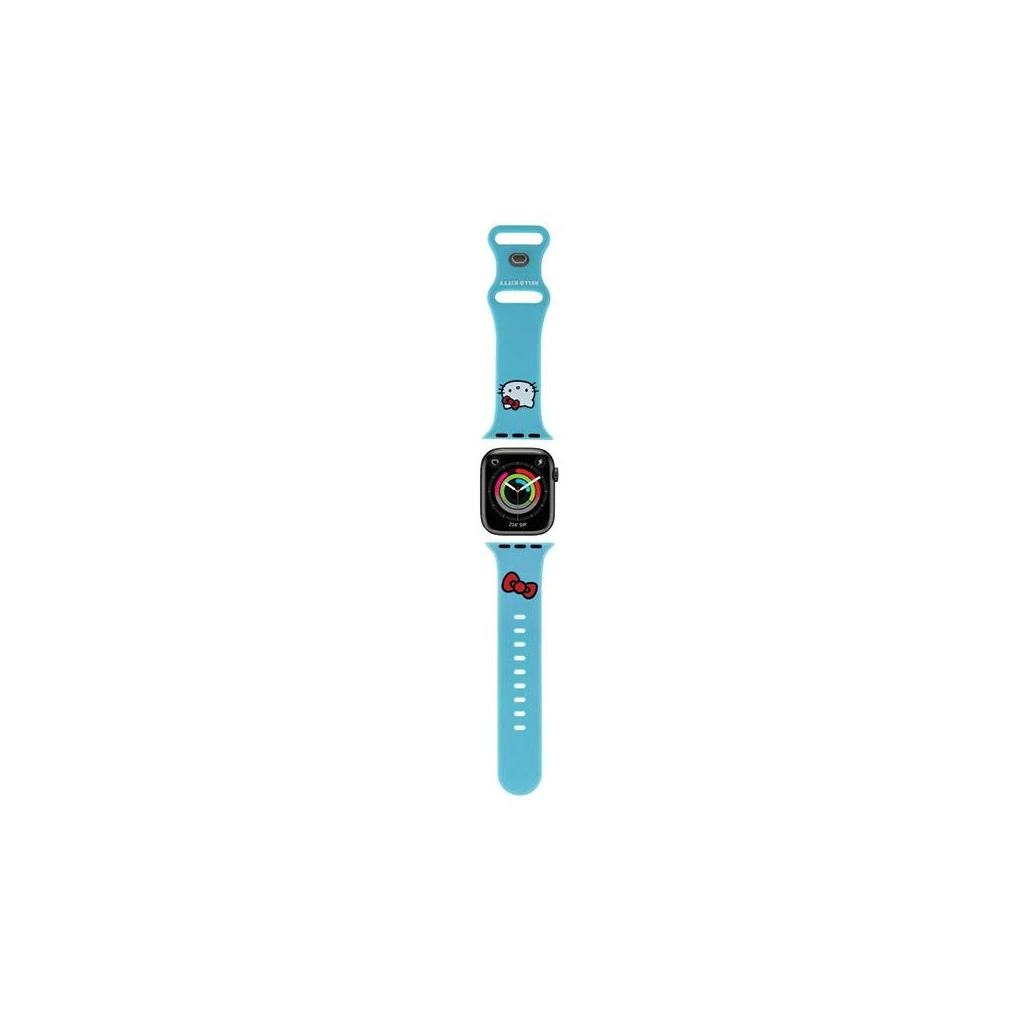 Hello Kitty HKAWMSCHBLB Apple Watch 38/40/41mm készülékhez szilikon szíj Kitty Head kék (305010)-0