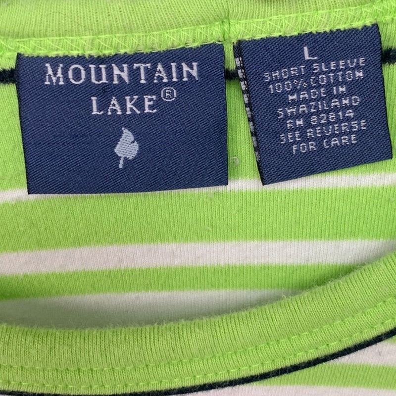 Lot of 2 Jos A Bank Mountain Lake Mens Large Short Sleeve Striped Polo Shirts