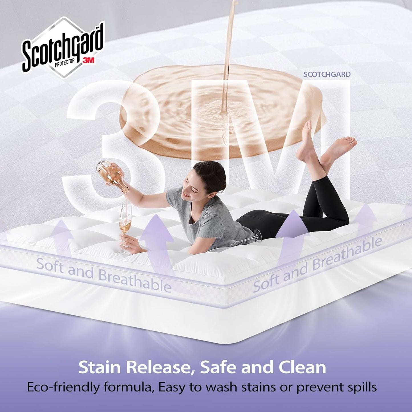 Queen Cooling Gel Memory Foam Mattress Topper Upgrade-2