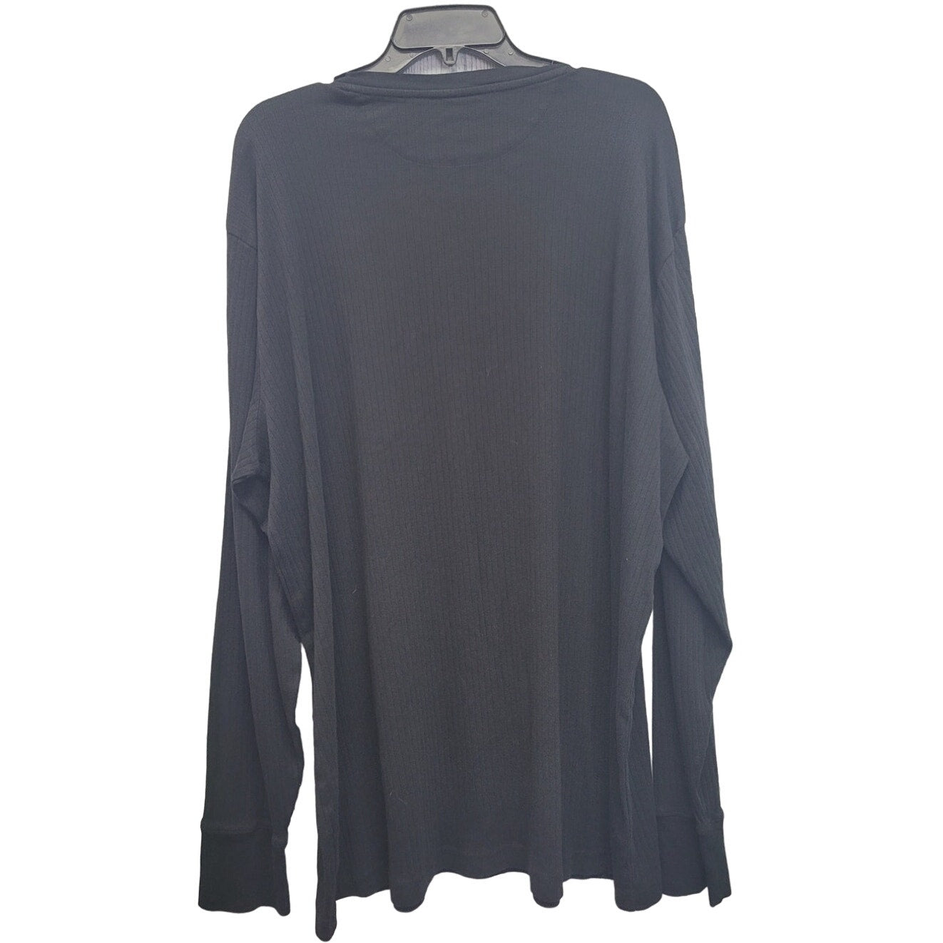 Lands End Mens XXLT 100% Cotton Long Sleeve Textured Stripe Henley Shirt