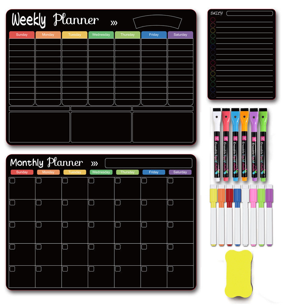 Calendar Magnetic White-board Wall Sticker Learning Schedule Refridgerator Magnets Message Board