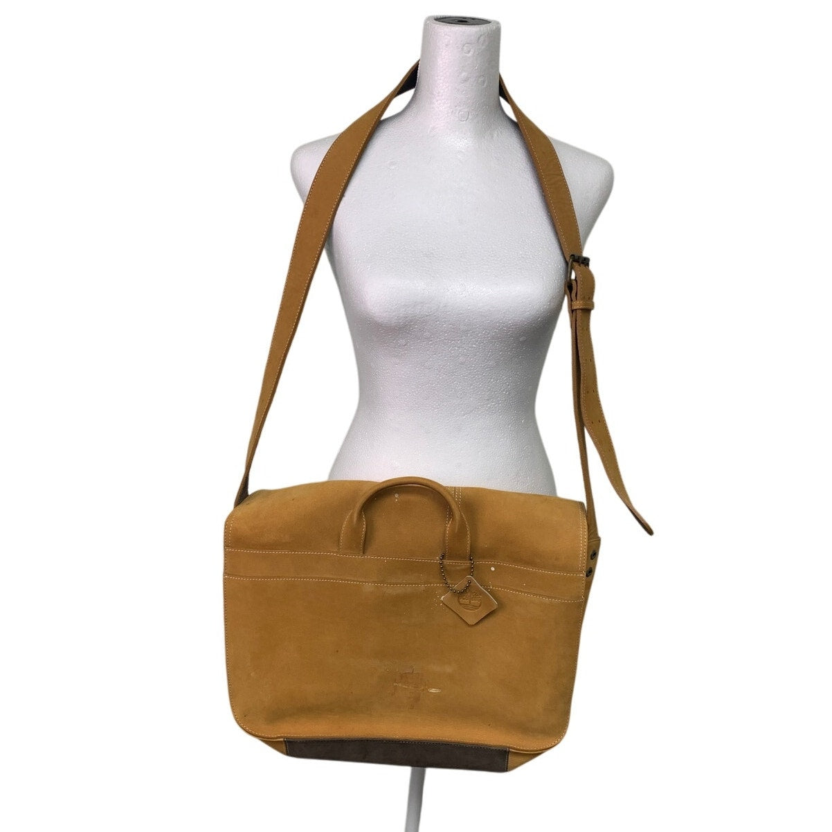 Timberland Leather Multi Pocket Magnetic Closure Crossbody Messenger Bag w Flaw