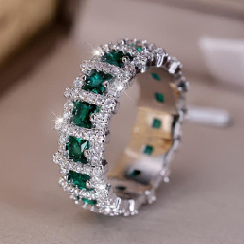 Light Luxury Full Crystal Row Ring For Women