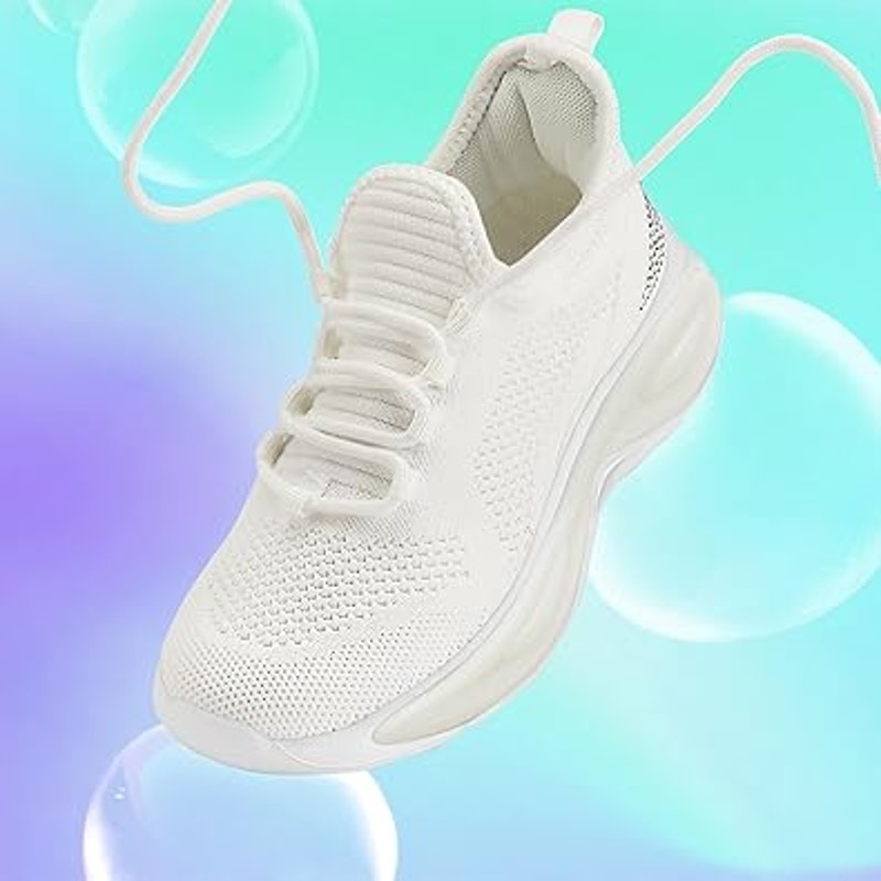 New Runside Little Girls Size 12 White Lace Up Rhinestone Sneaker Tennis Shoes