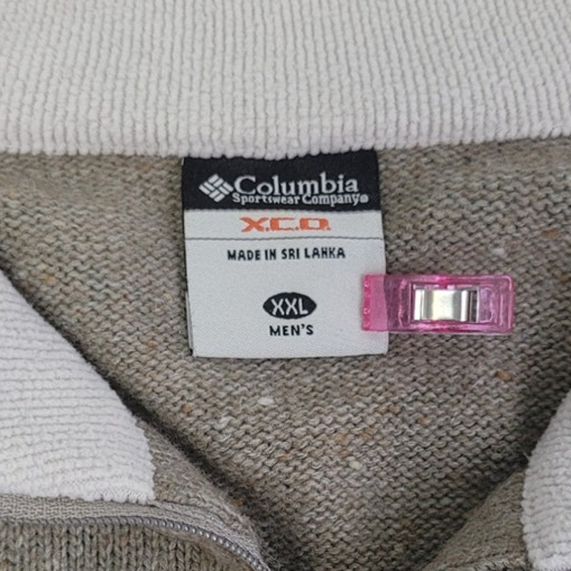 Columbia Mens XXL Long Sleeve Quarter Zip Snowflake Knit Pullover Sweater
