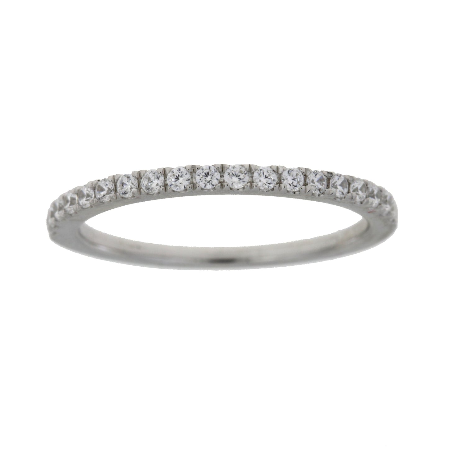 Cubic Zirconium Wedding Band Ring Sterling Silver