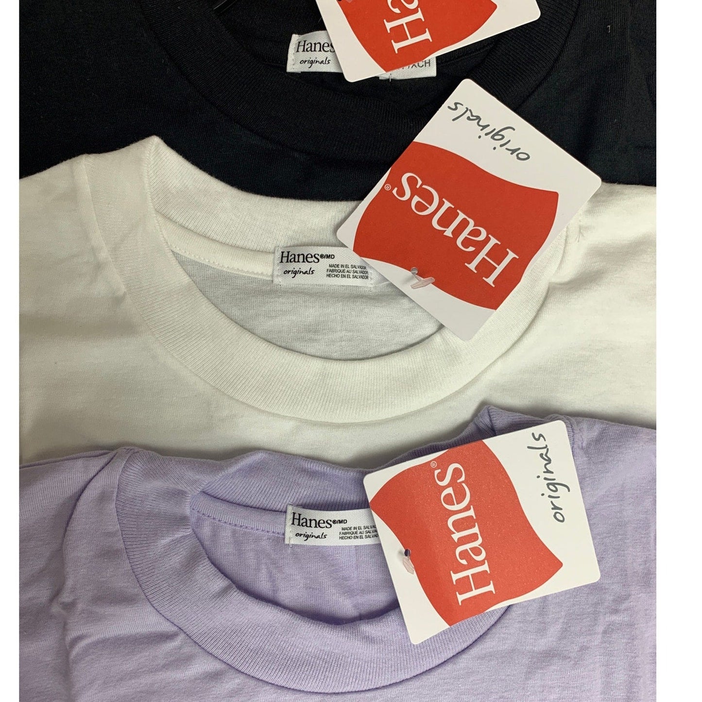 Lot of 3 New Hanes Womens Large Ringspun Cotton Jersey Cap Sleeve Muscle Tees