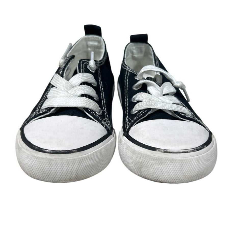 Cofopo Toddler Boys Size 6 Black Sneakers Low Top Lace Up Round Toe Canvas Shoes
